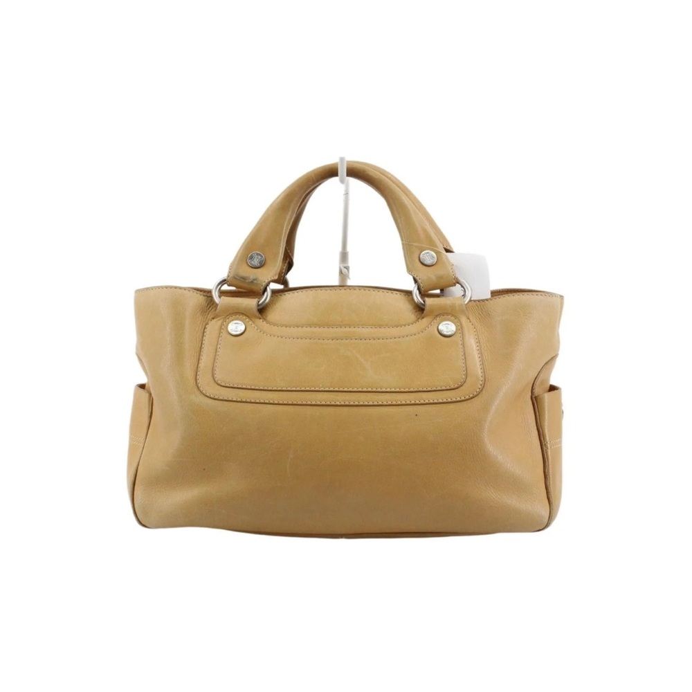 CELINE Boogie Bag Handbag Beige Leather w/COA